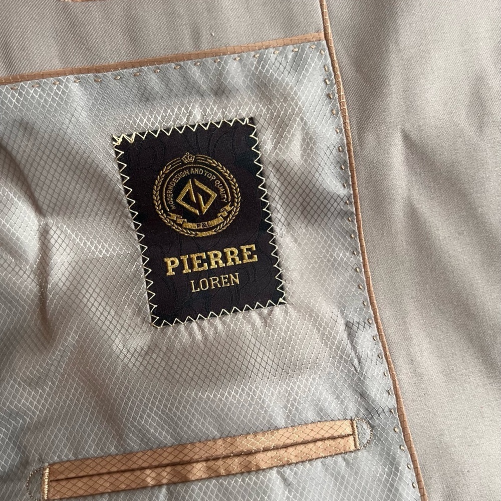 Pierre Loren -Alfred 2B-2 Piece Tan Suit 36 Short 30” Waist Pants NWT - Picture 6 of 11